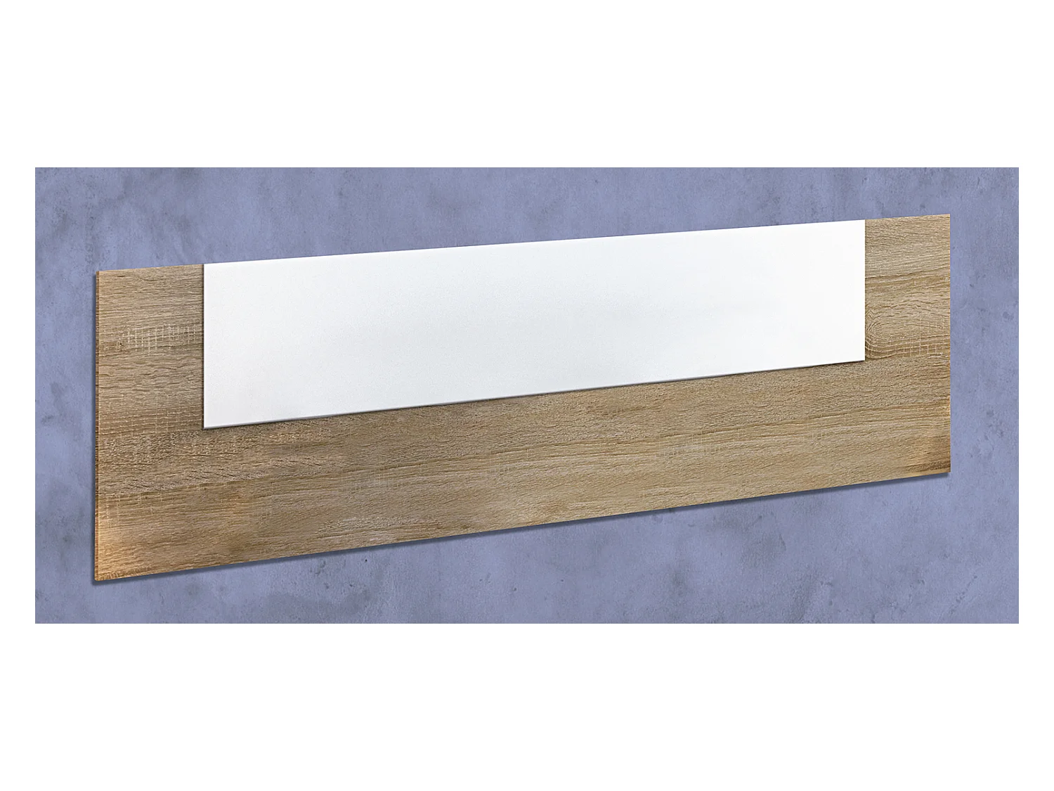 Tête de lit double coloris Chêne cambrian/blanc - Longueur 160 x profondeur 1,9 x hauteur 45 cm