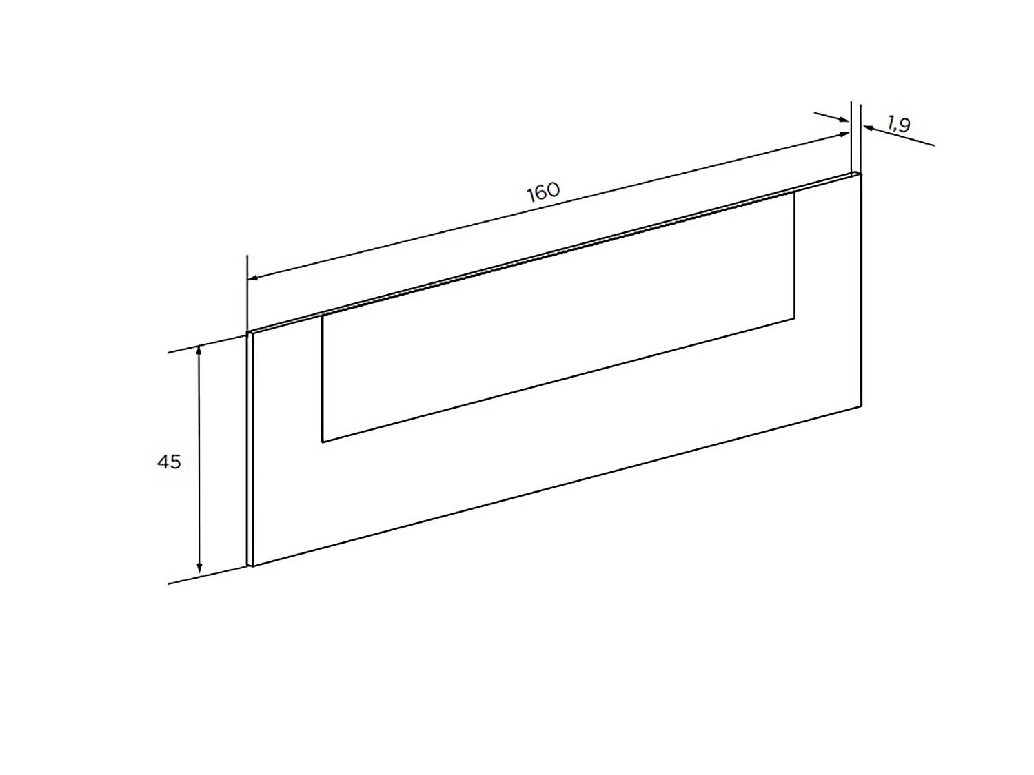 Tête de lit double coloris Chêne cambrian/blanc - Longueur 160 x profondeur 1,9 x hauteur 45 cm