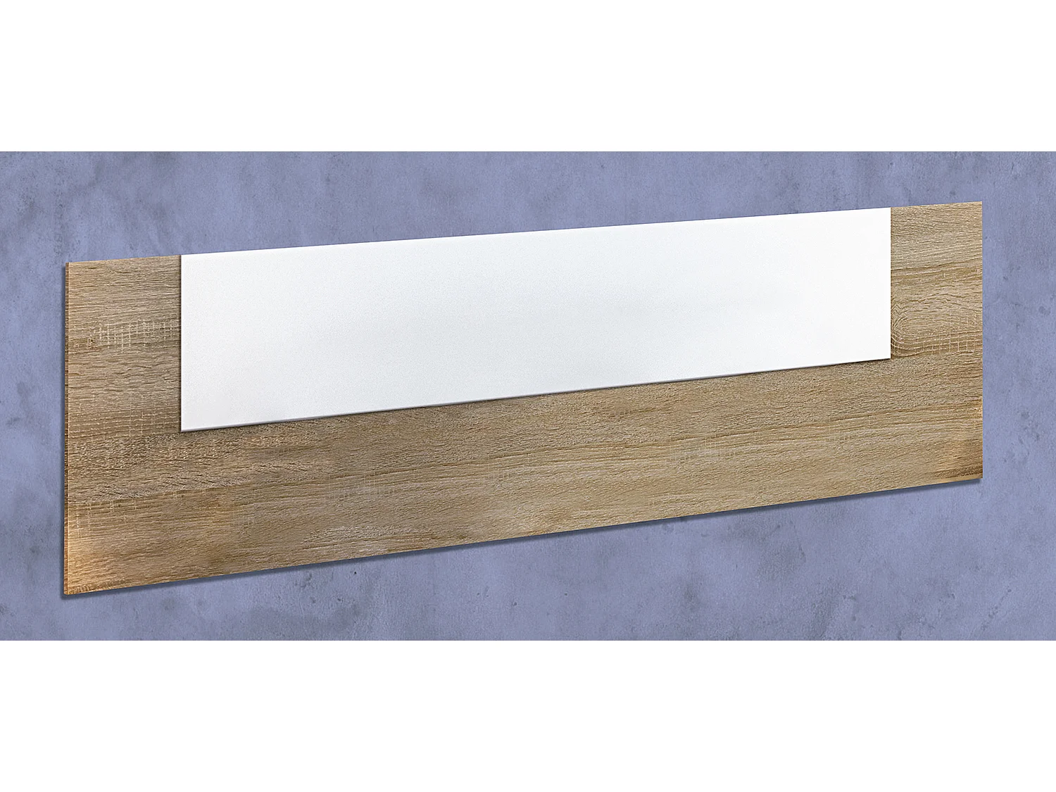 Tête de lit double coloris Chêne cambrian/blanc - Longueur 160 x profondeur 1,9 x hauteur 45 cm