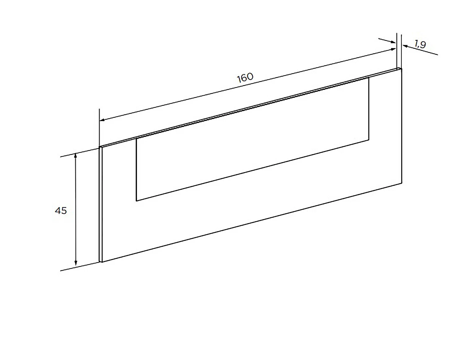 Tête de lit double coloris Chêne cambrian/blanc - Longueur 160 x profondeur 1,9 x hauteur 45 cm