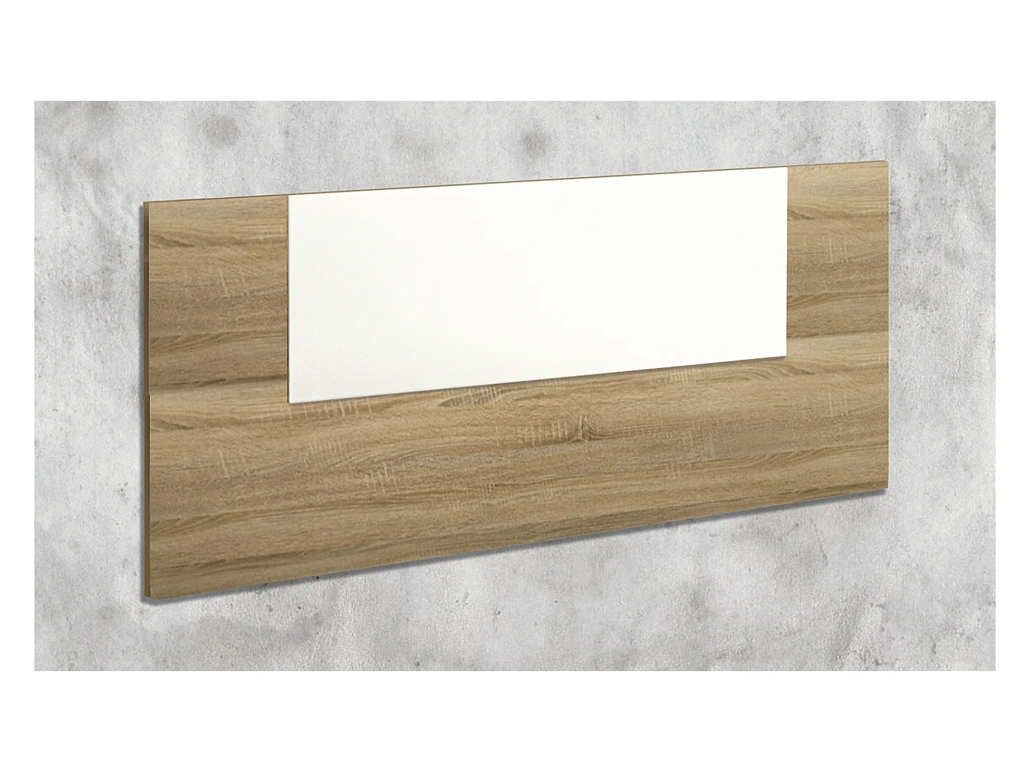 Tête de lit coloris Chêne cambrian/blanc - Longueur 110 x profondeur 1,9 x hauteur 45 cm