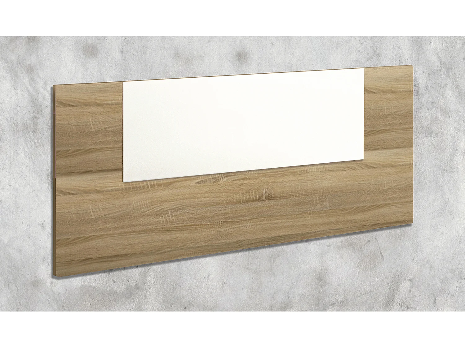 Tête de lit coloris Chêne cambrian/blanc - Longueur 110 x profondeur 1,9 x hauteur 45 cm