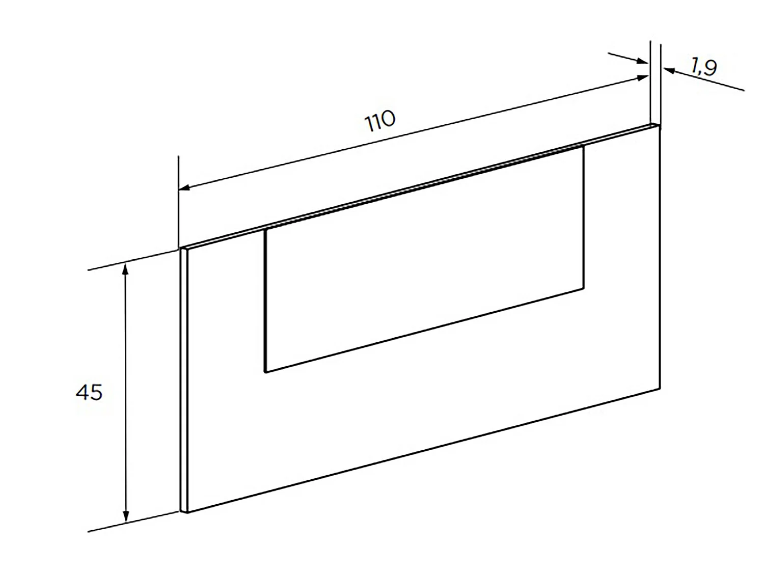 Tête de lit coloris Chêne cambrian/blanc - Longueur 110 x profondeur 1,9 x hauteur 45 cm