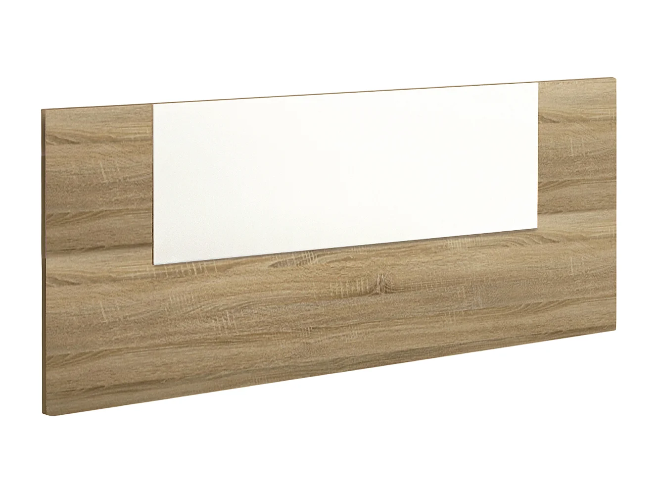 Tête de lit coloris Chêne cambrian/blanc - Longueur 110 x profondeur 1,9 x hauteur 45 cm