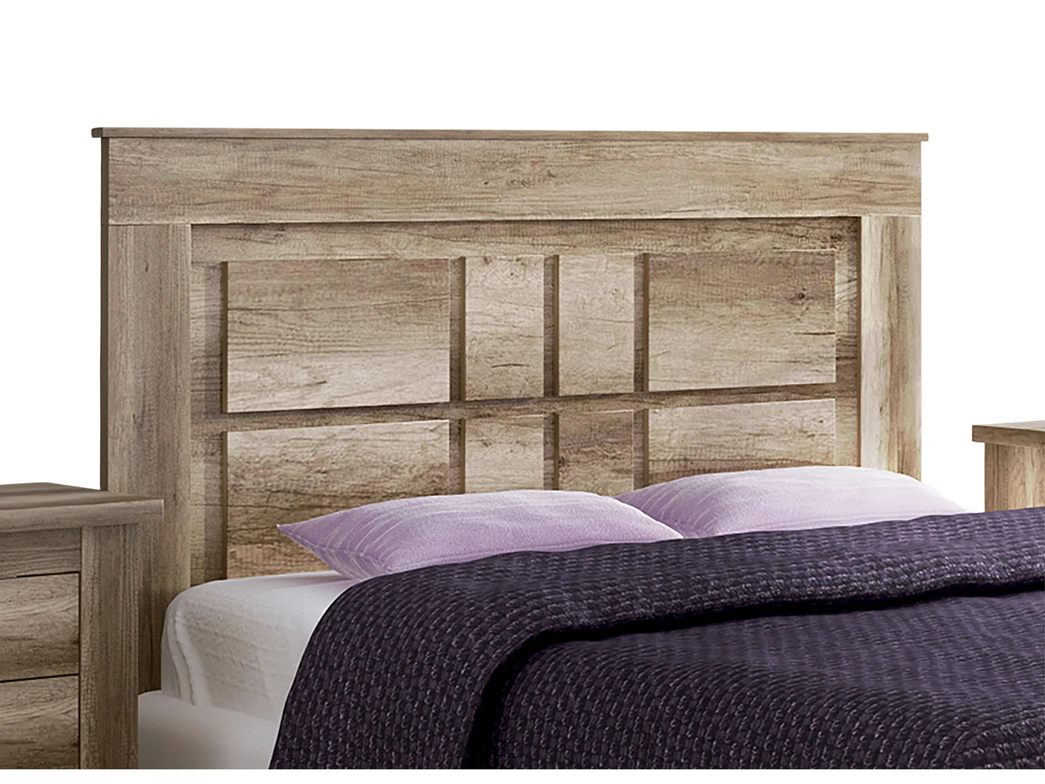 Tête de lit avec pieds coloris chêne vieilli - Longueur 160 x profondeur 3,8 x hauteur 119,3 cm