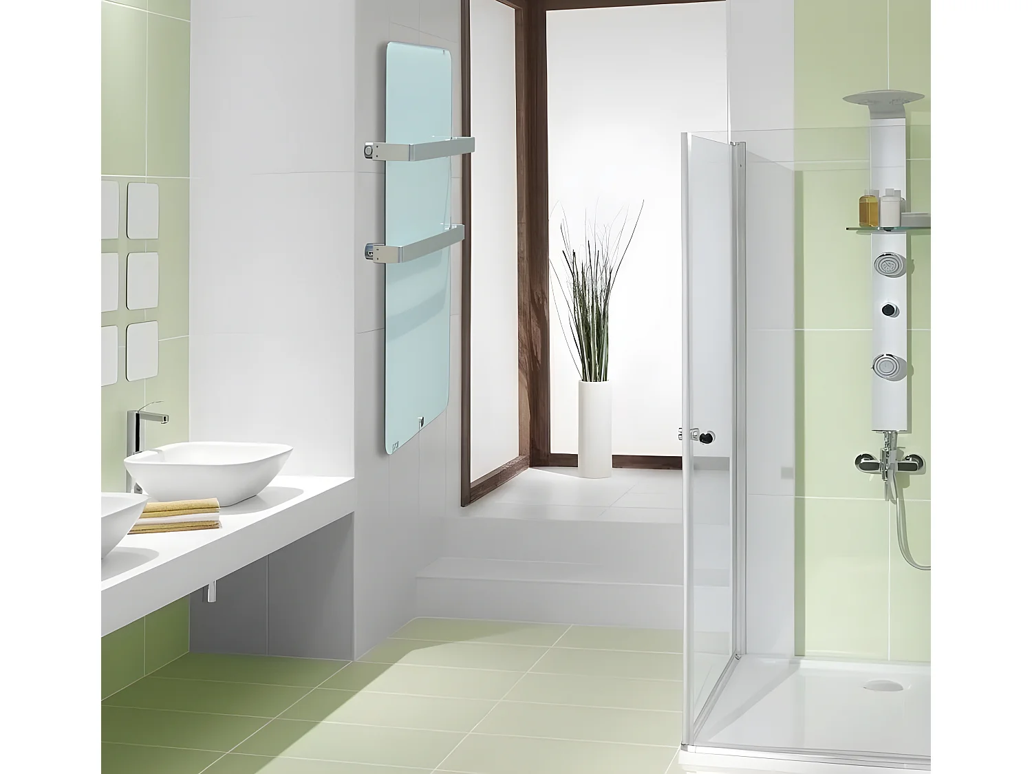 Sèche-serviettes en verre extra-plat Haverland 600 W (Blanc)