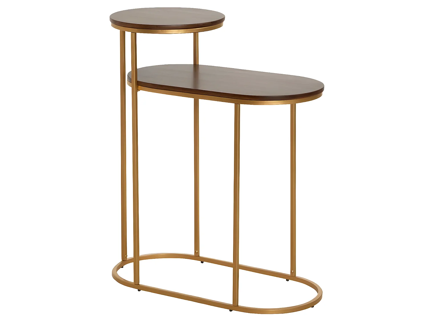 Bout de canapé en métal et bois de manguier Léon