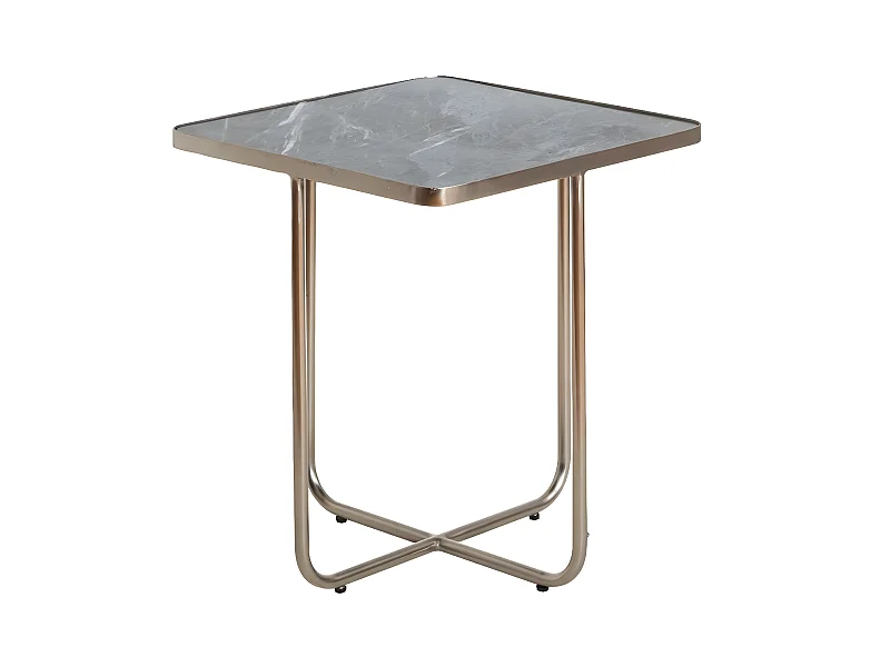 Bout de canape en marbre et métal Charlize