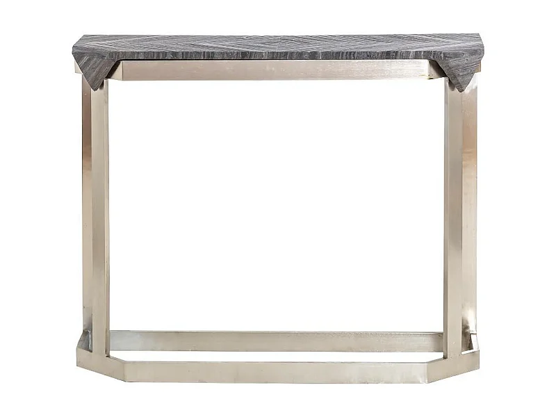 Consola de metal y mármol Noé con almacenamiento - Gris