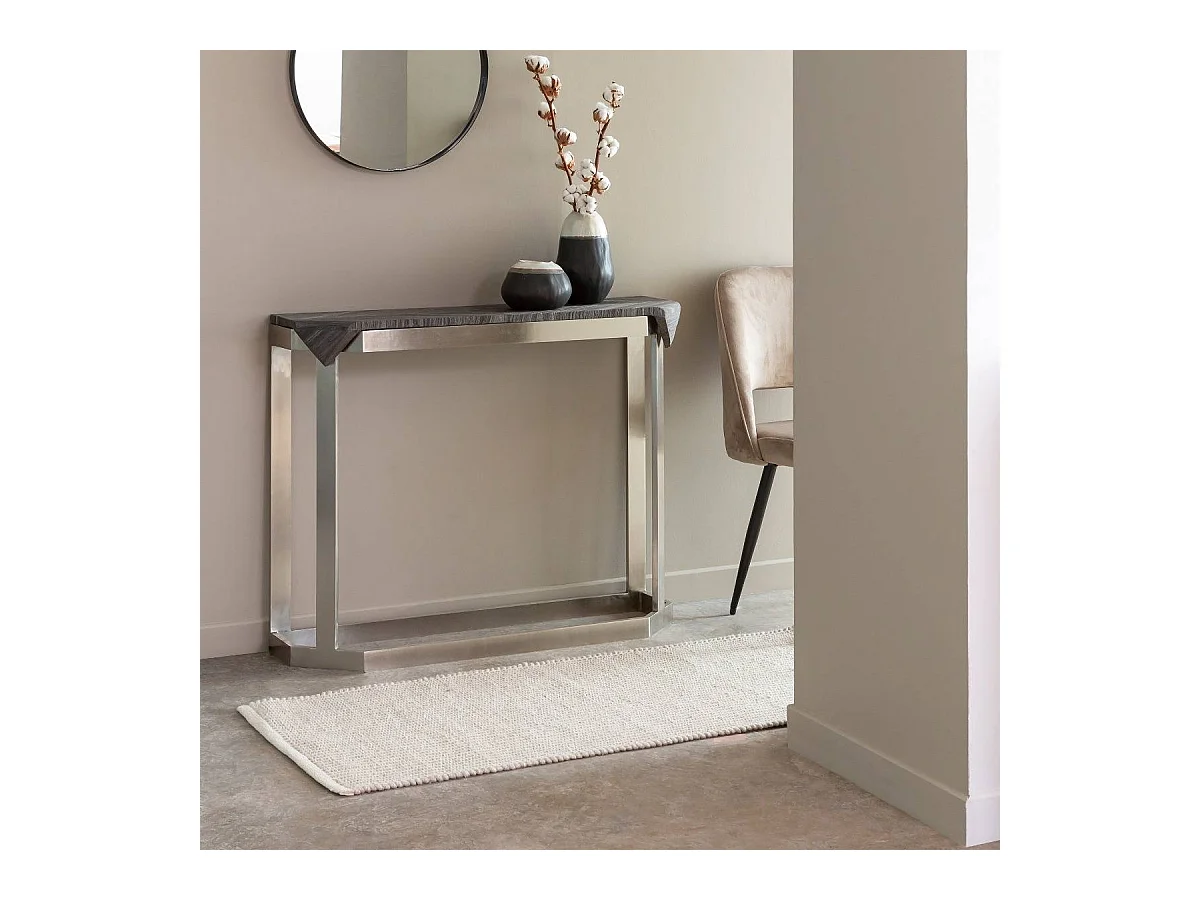 Console en métal et marbre Noé