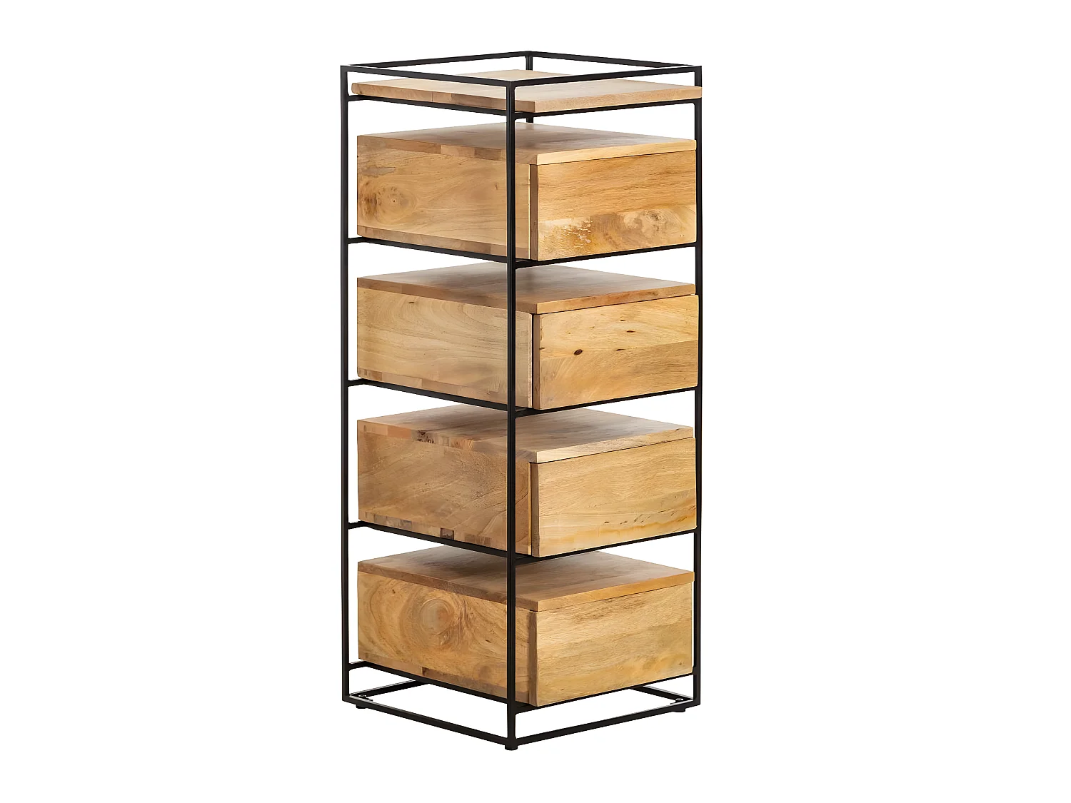 Chiffonnier en bois de manguier et métal Haïcé