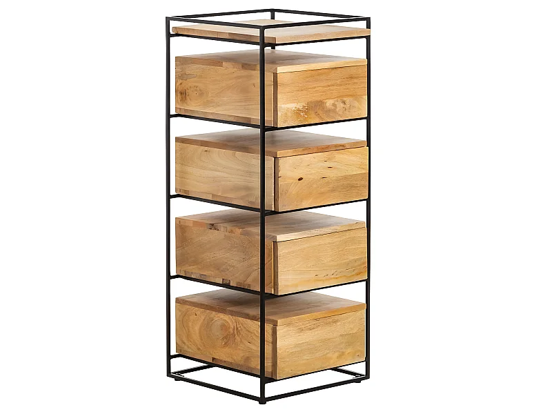 Chiffonnier en bois de manguier et métal Haïcé