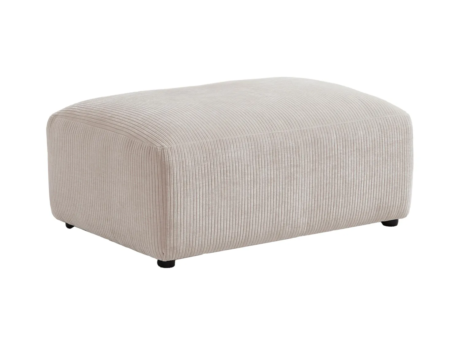 Pouf en velours côtelé beige TIRONO de Maison Céphy