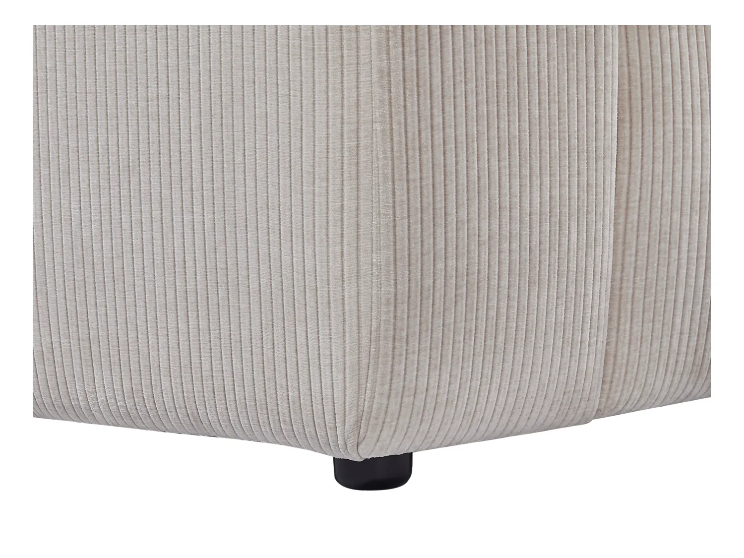 Pouf en velours côtelé beige TIRONO de Maison Céphy