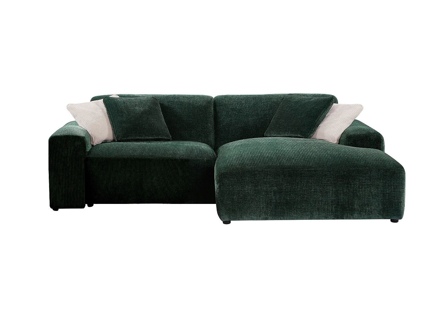 Divano in Velluto a coste Verde pino - Angolo a destra - TIRONO di Maison Céphy