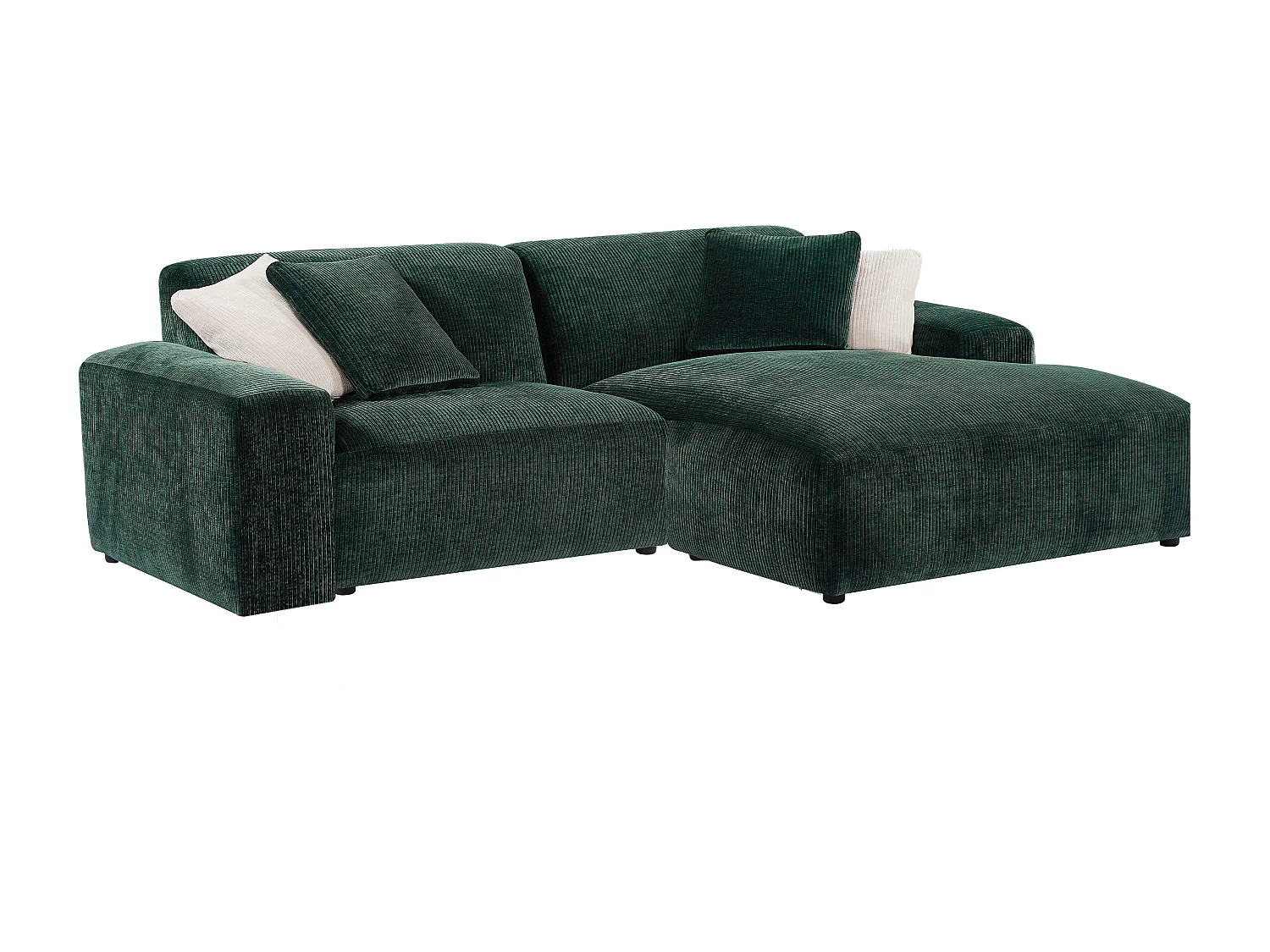 Divano in Velluto a coste Verde pino - Angolo a destra - TIRONO di Maison Céphy
