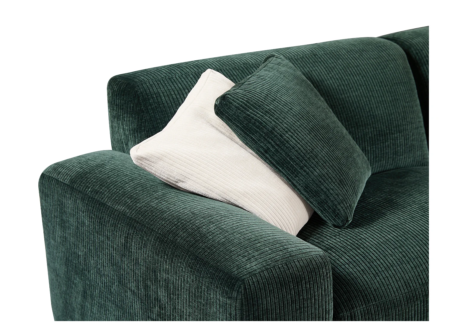 Divano in Velluto a coste Verde pino - Angolo a sinistra - TIRONO di Maison Céphy
