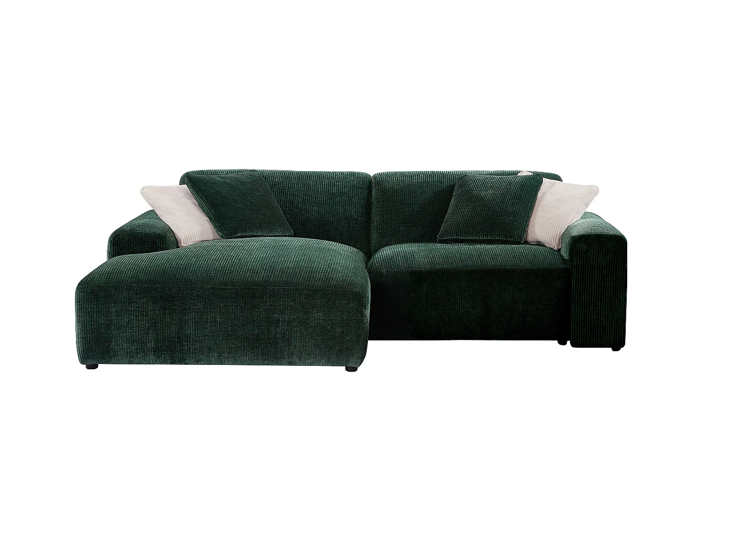Divano in Velluto a coste Verde pino - Angolo a sinistra - TIRONO di Maison Céphy