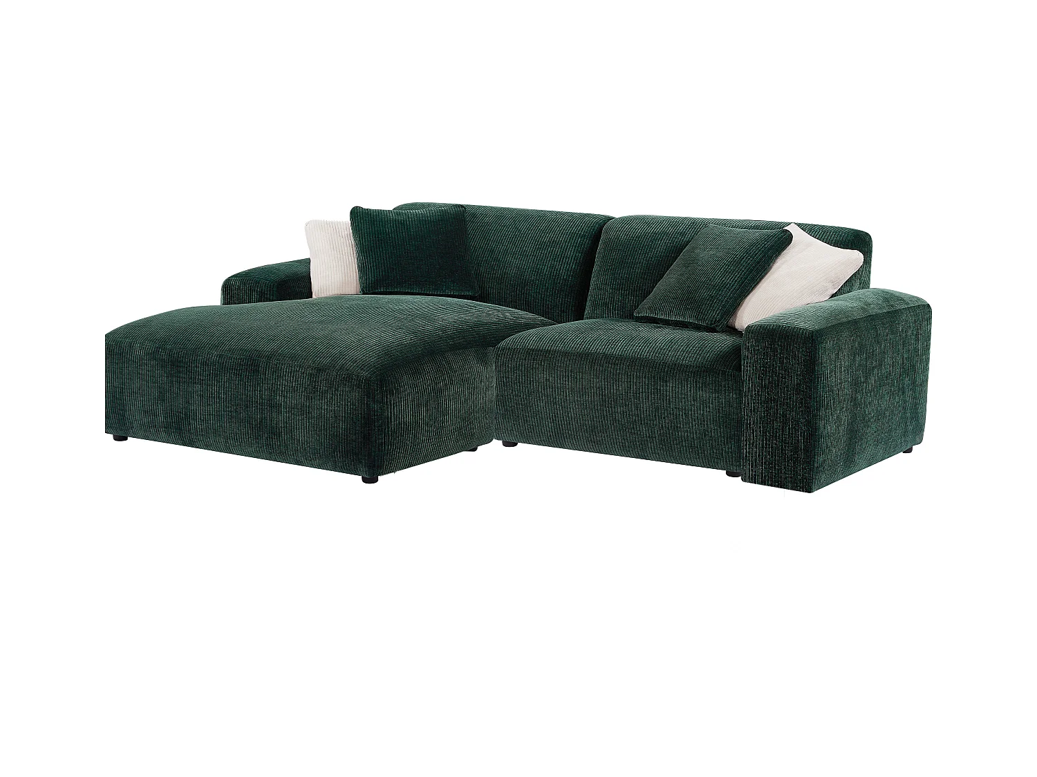 Divano in Velluto a coste Verde pino - Angolo a sinistra - TIRONO di Maison Céphy