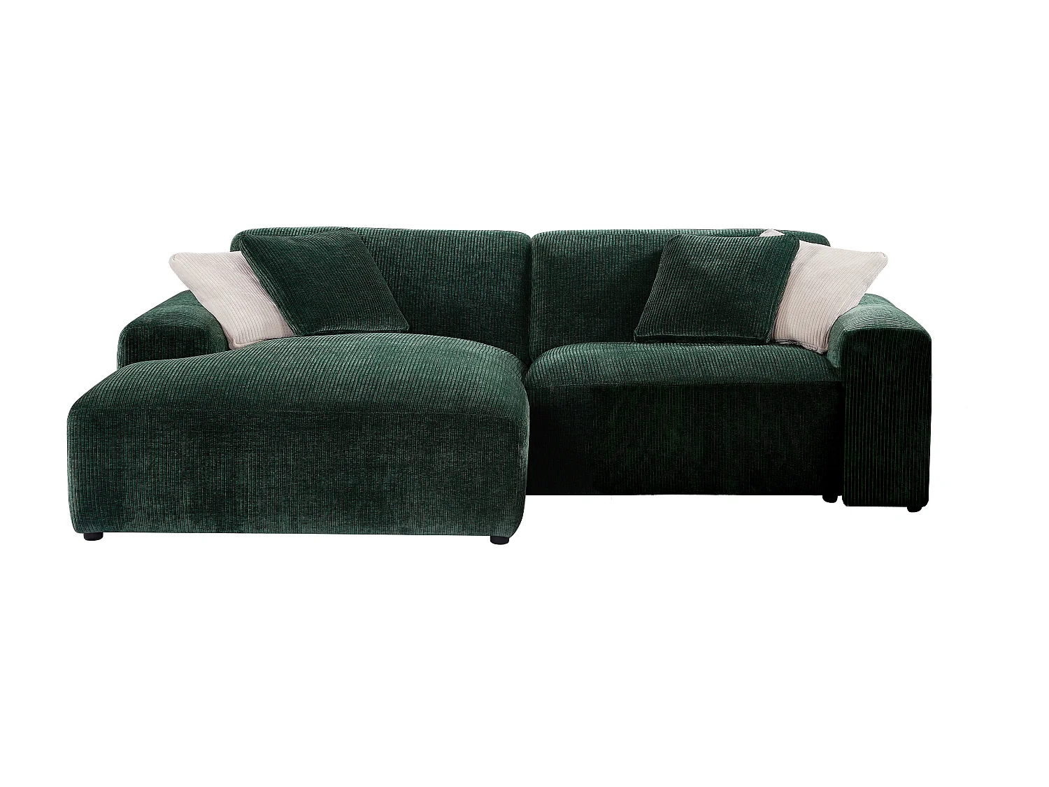 Divano in Velluto a coste Verde pino - Angolo a sinistra - TIRONO di Maison Céphy