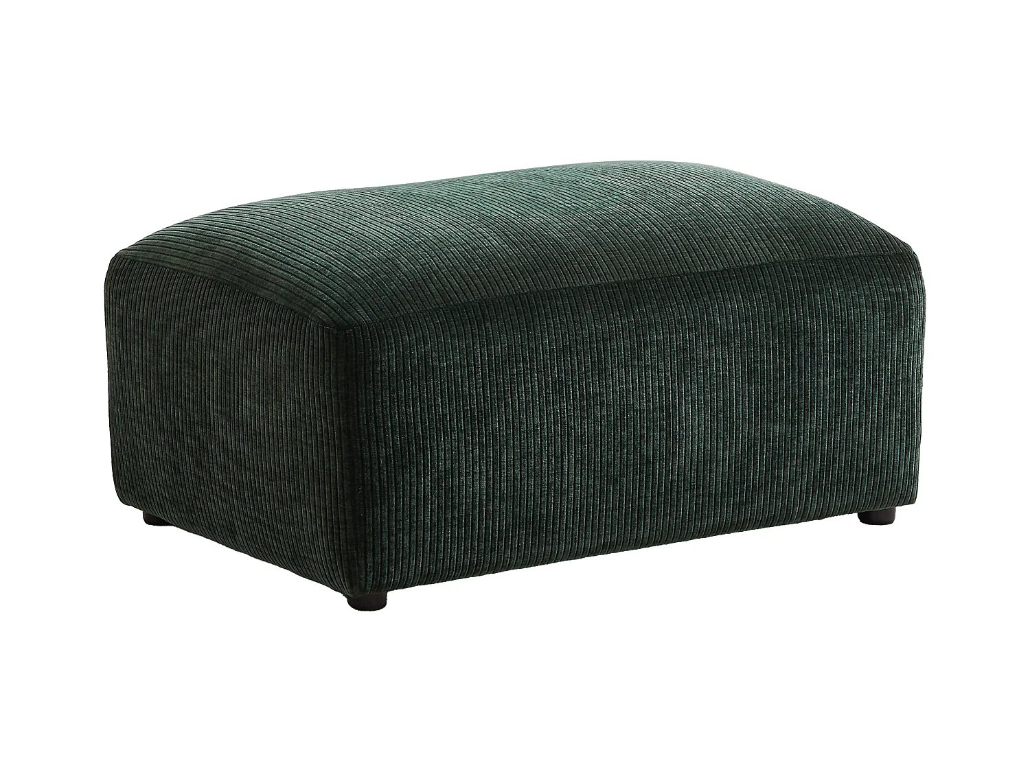 Pouf en velours côtelé vert sapin TIRONO de Maison Céphy