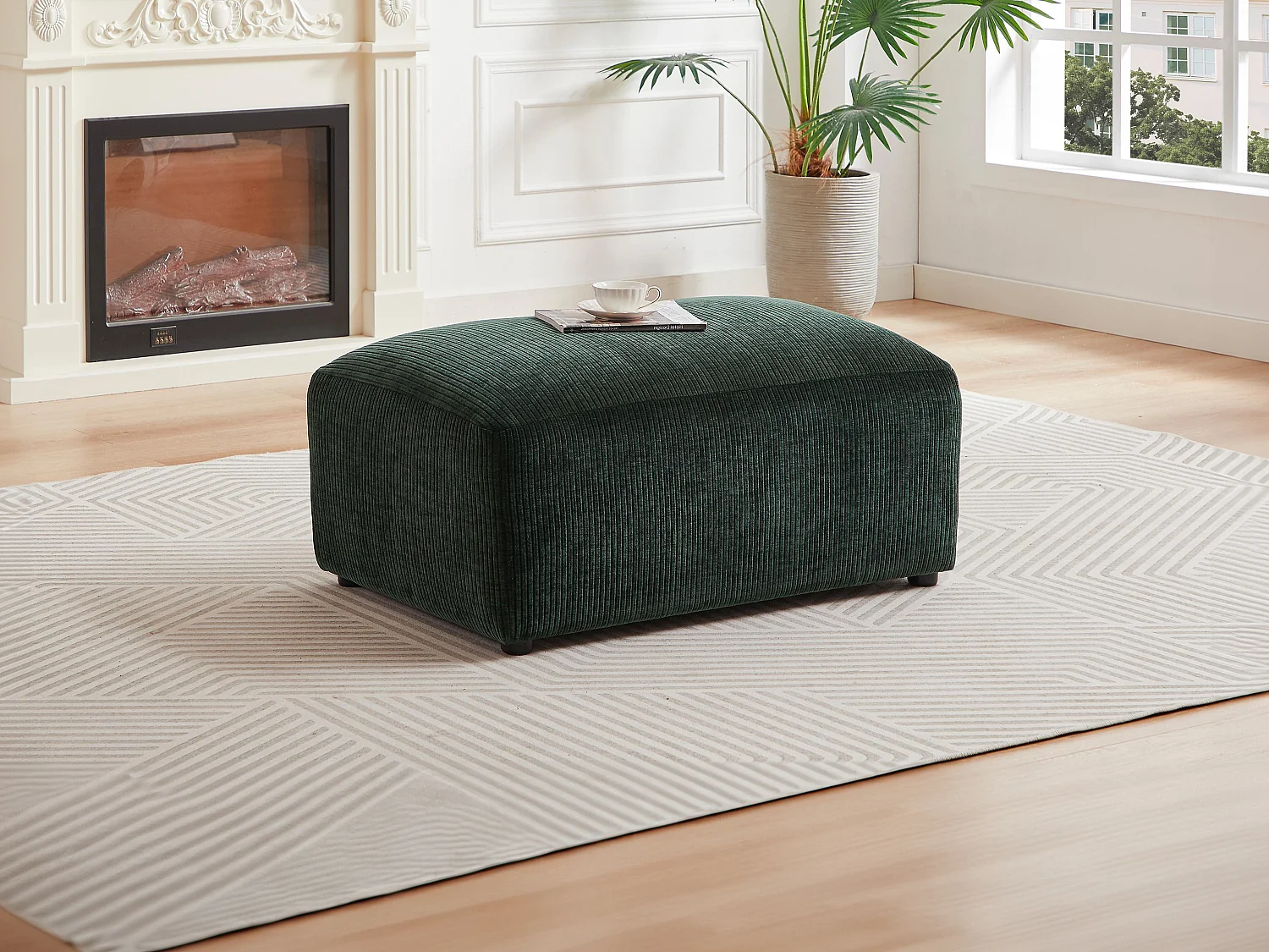 Hocker - Cord - Tannengrün - TIRONO von Maison Céphy