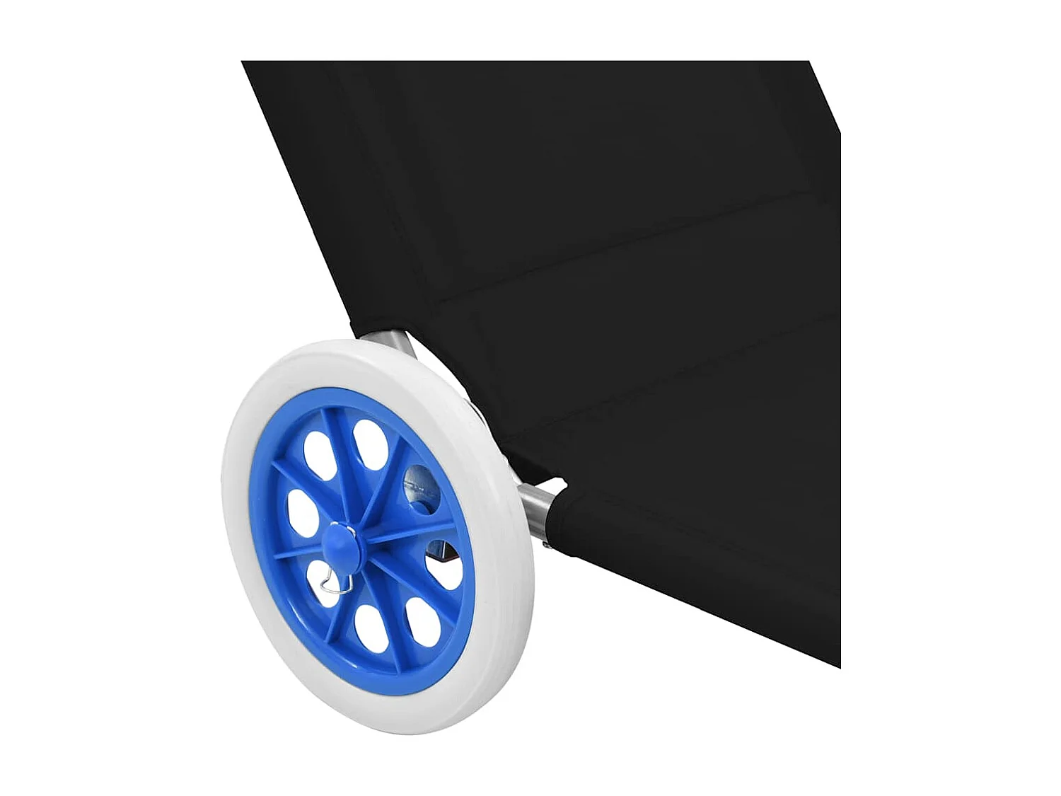 Klappliege mit Sonnenschutz und Rädern Stahl Schwarz