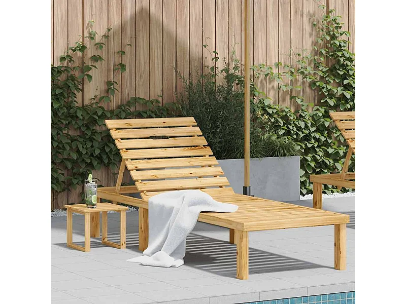 Garten-Sonnenliege mit Tisch Kiefernholz Imprägniert