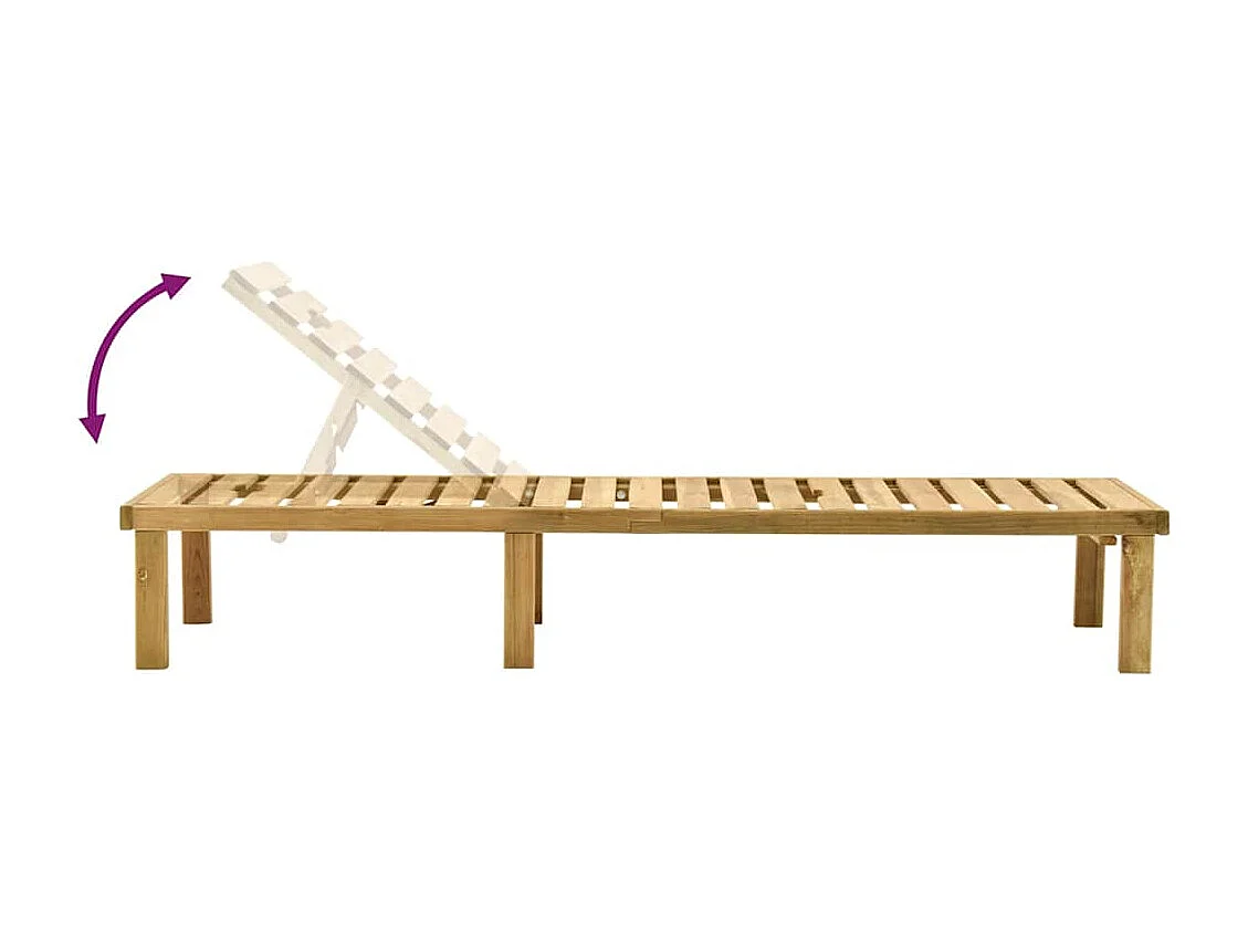 Chaise longue de jardin avec table Bois de pin imprégné