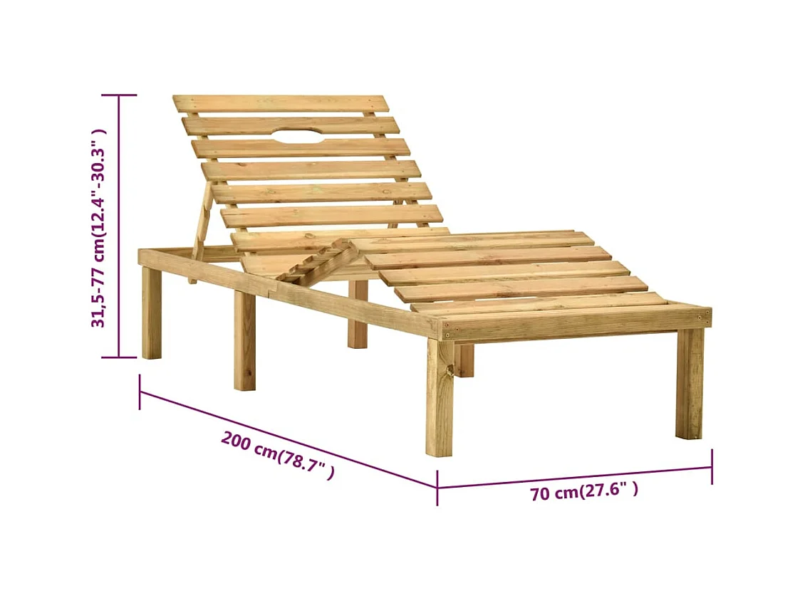 Sonnenliege Kiefernholz Imprägniert
