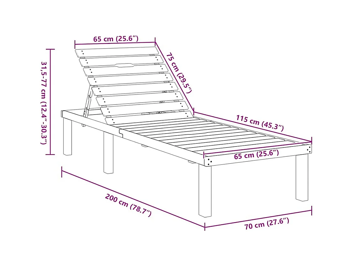 Ligbed geïmpregneerd grenenhout
