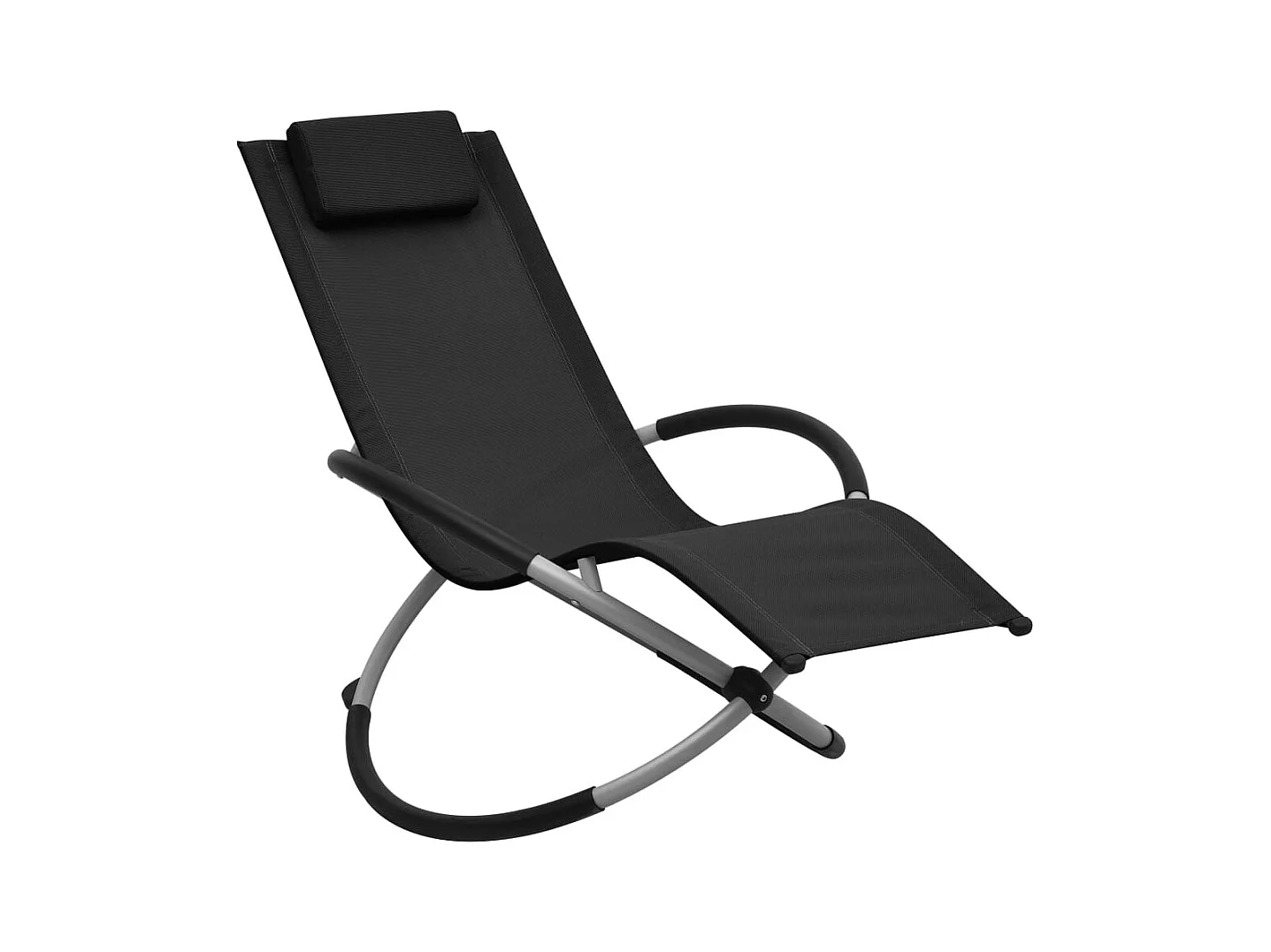 Chaise longue pour enfants Acier Noir