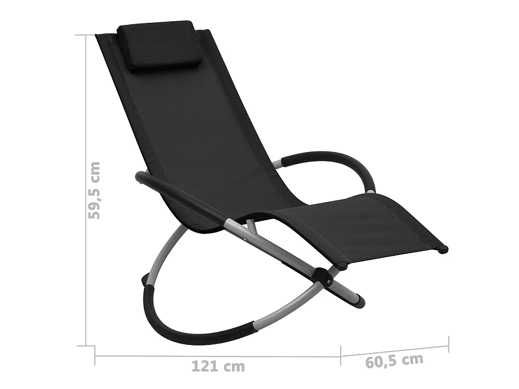 Tumbona para niños de acero negro