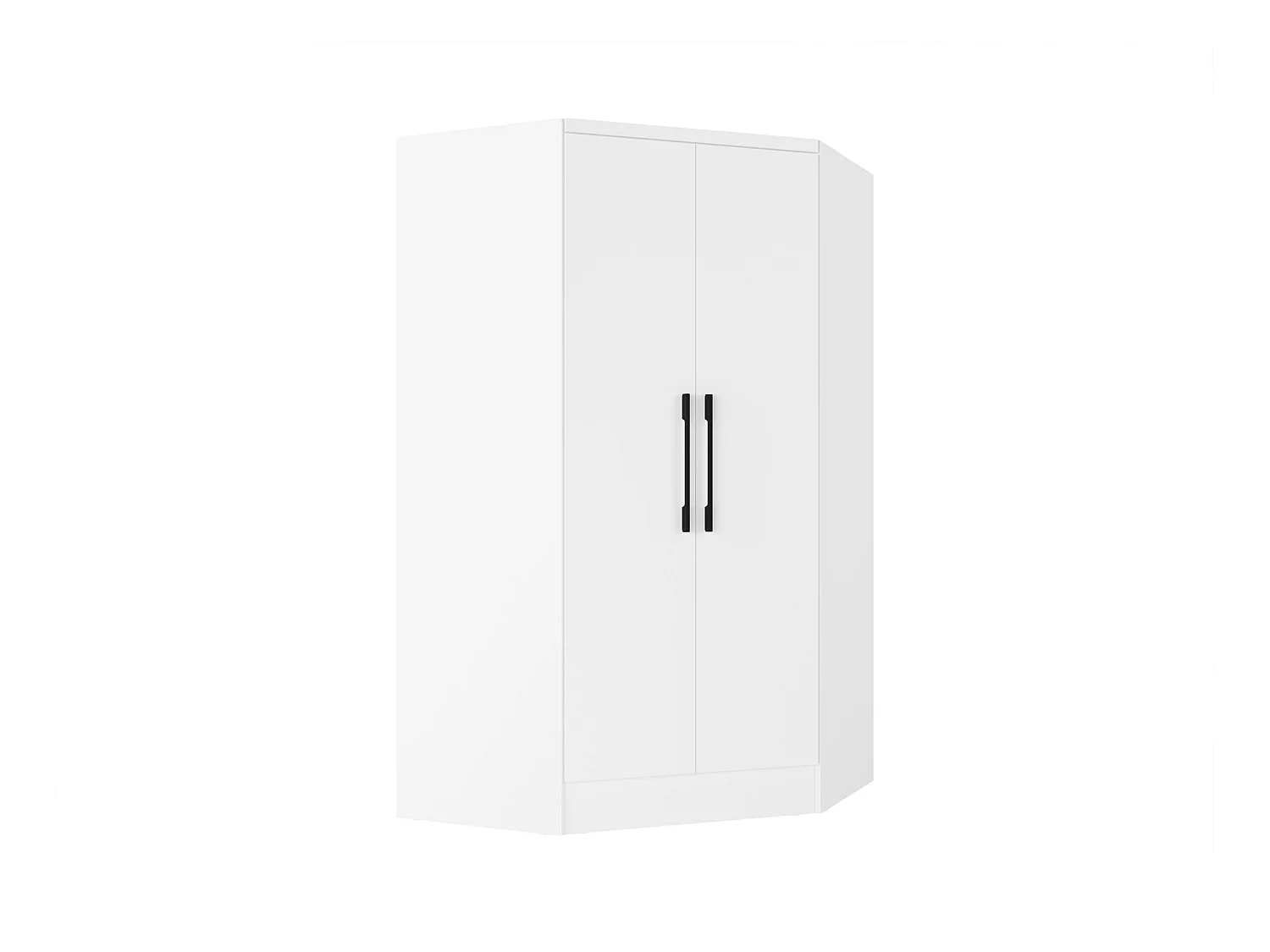 Eckkleiderschrank - 2 Türen - 101 cm - Weiß - AURALI