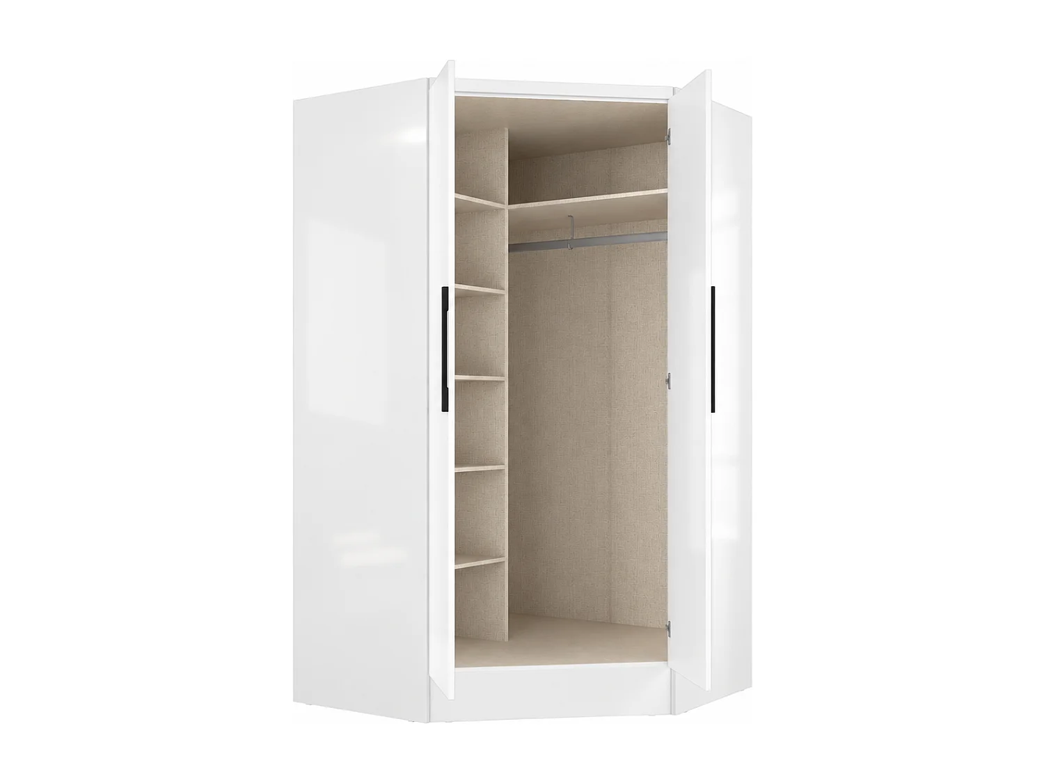 Armadio angolare 2 ante L101 cm Bianco - AURALI