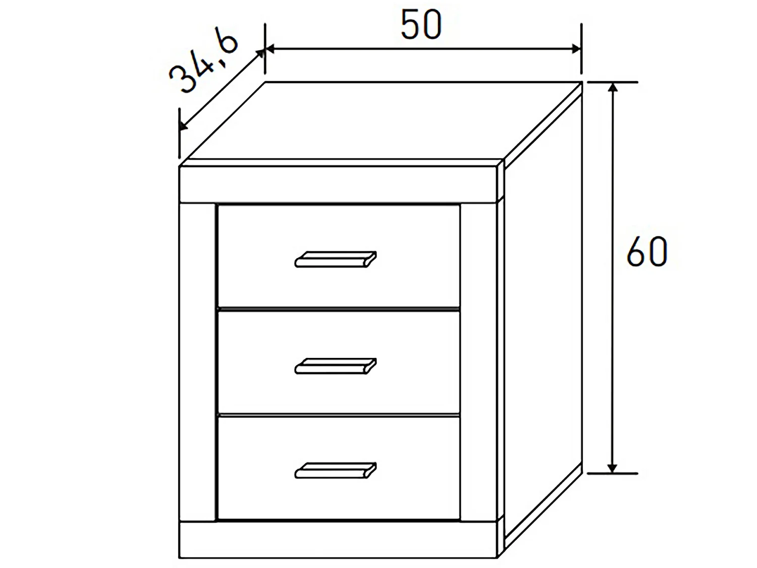 Ensemble chambre à coucher, tête de lit, 2 tables chevets + chiffonnier + miroir mural coloris Pin andersen, pin Gris