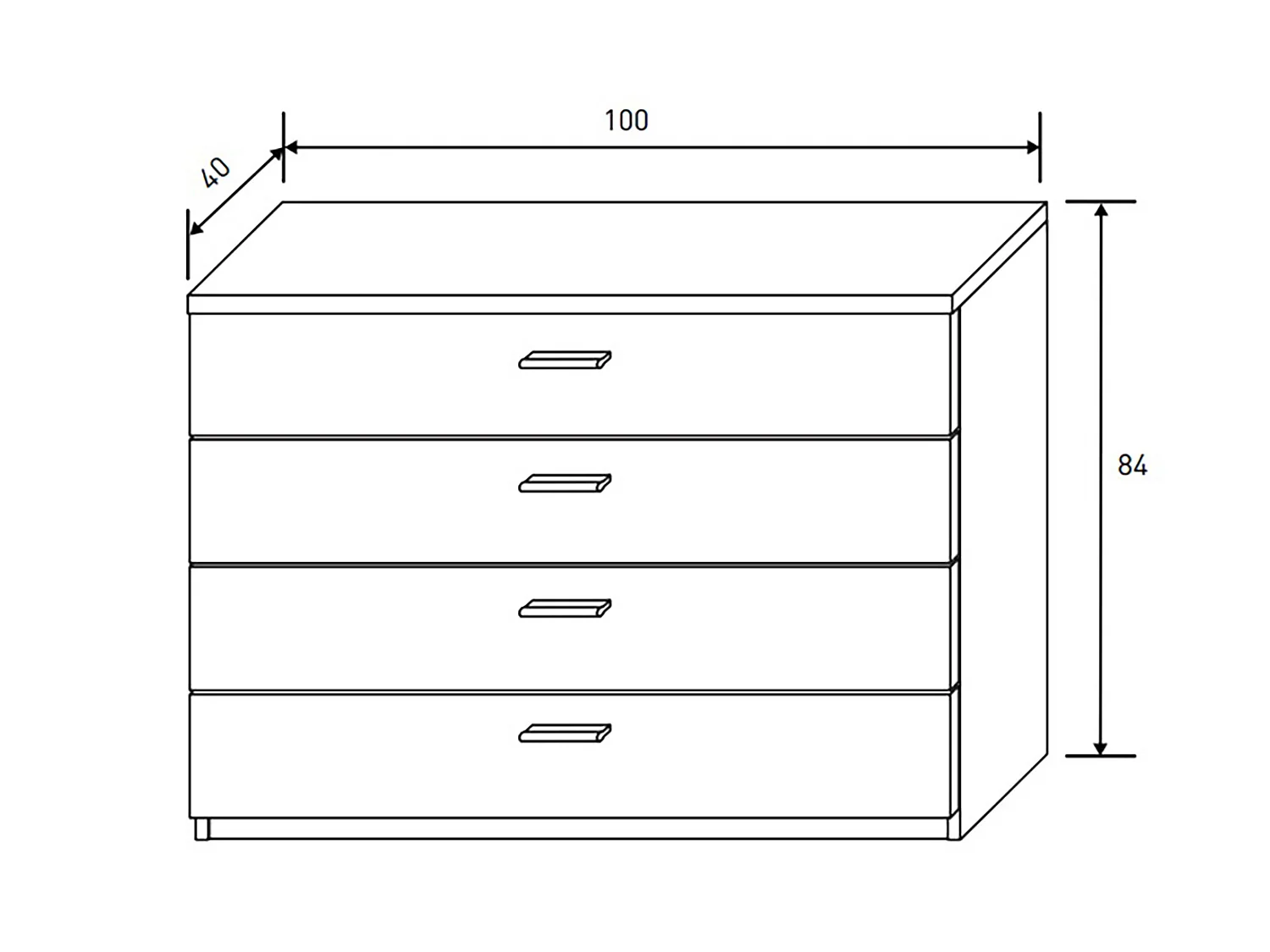 Ensemble chambre à coucher, tête de lit + 2 tables chevets + commode + miroir coloris chêne cambrian, blanc