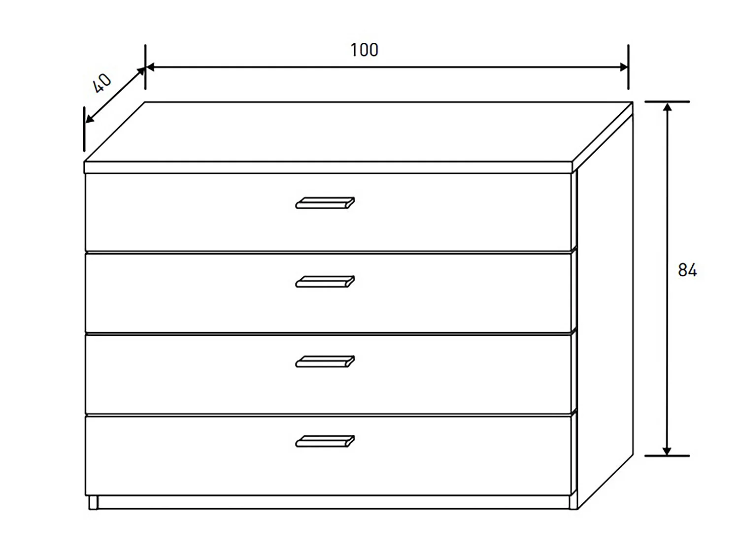 Ensemble chambre à coucher, tête de lit + 2 tables chevets + commode + miroir coloris chêne cambrian, blanc