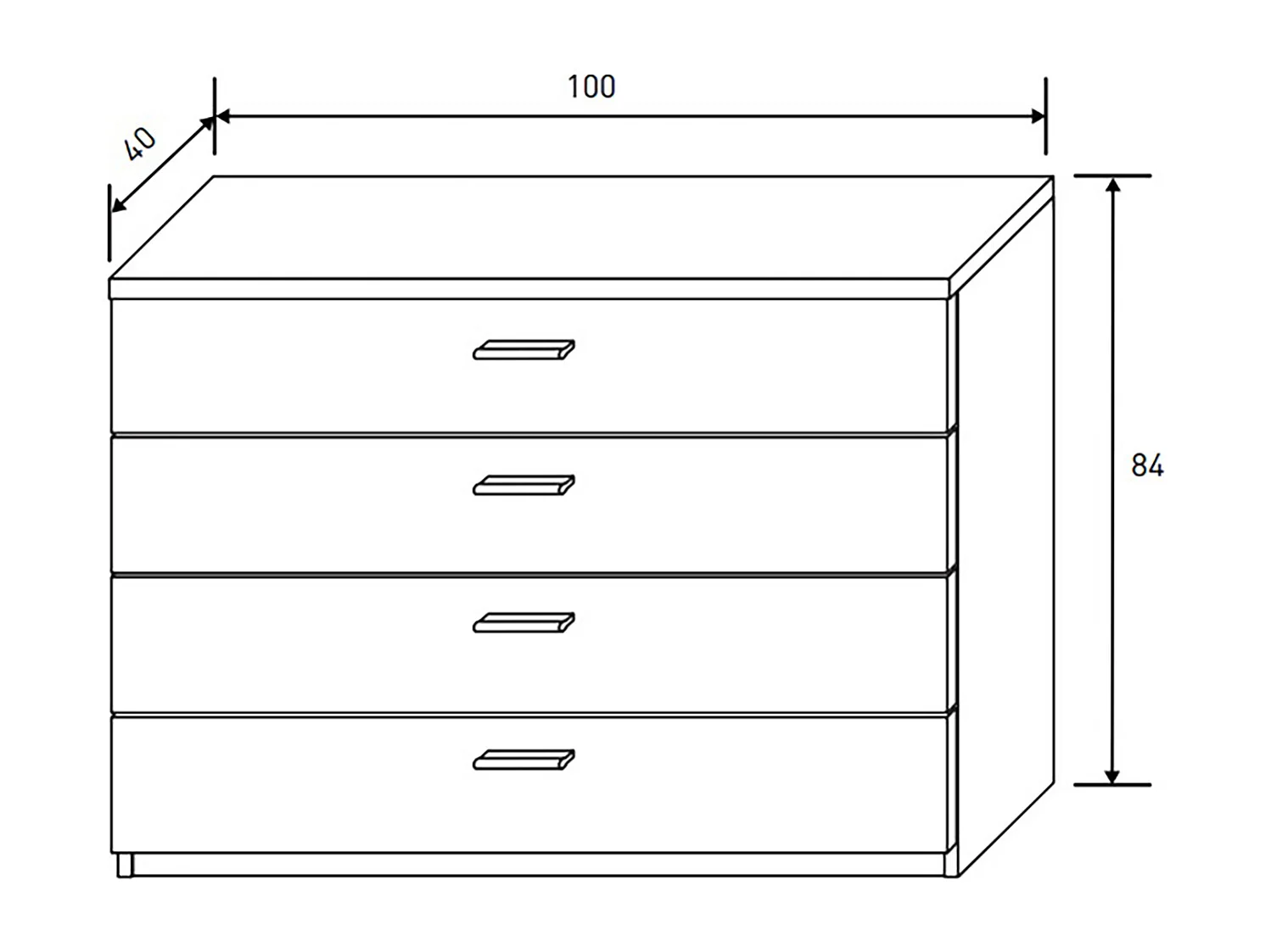 Ensemble chambre à coucher, tête de lit + 2 tables chevets + commode + miroir coloris chêne cambrian, blanc