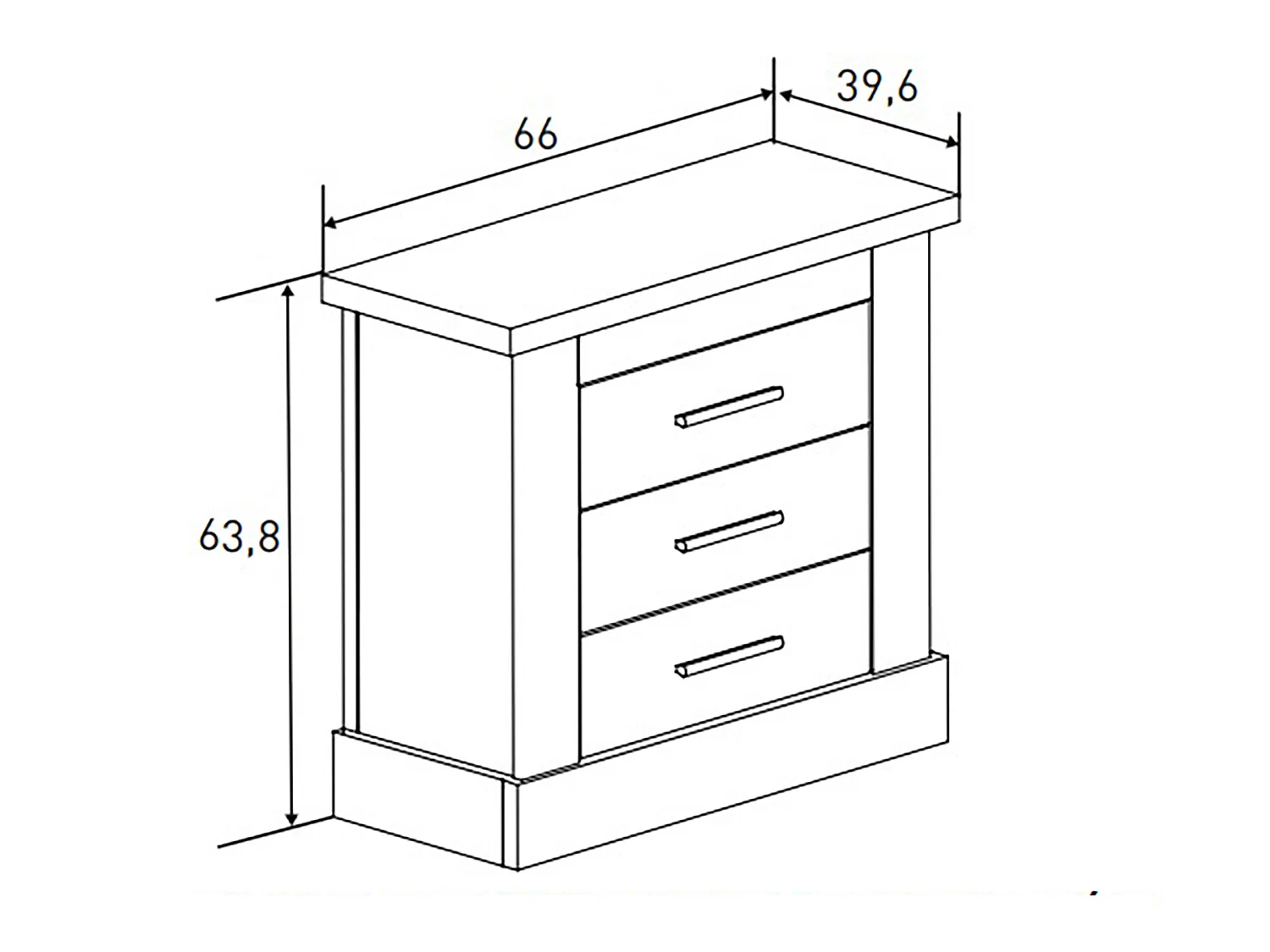 Ensemble chambre à coucher, tête de lit + 2 tables chevets + commode + miroir mural coloris chêne cambrian, blanc