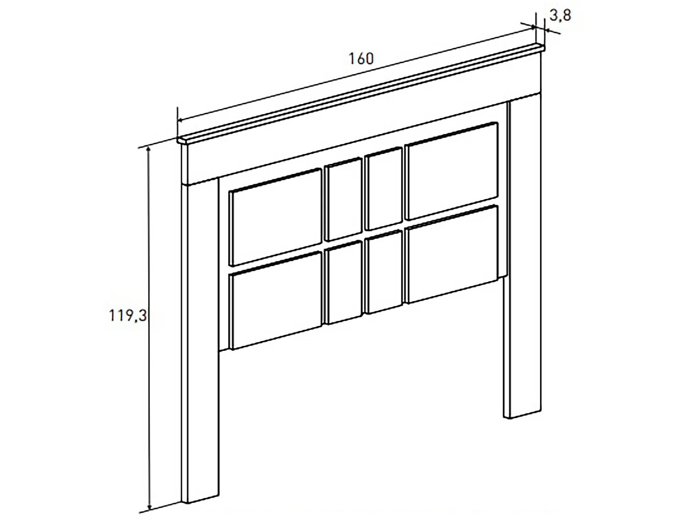 Ensemble chambre à coucher, tête de lit + 2 tables chevets + commode + miroir mural coloris chêne cambrian, blanc