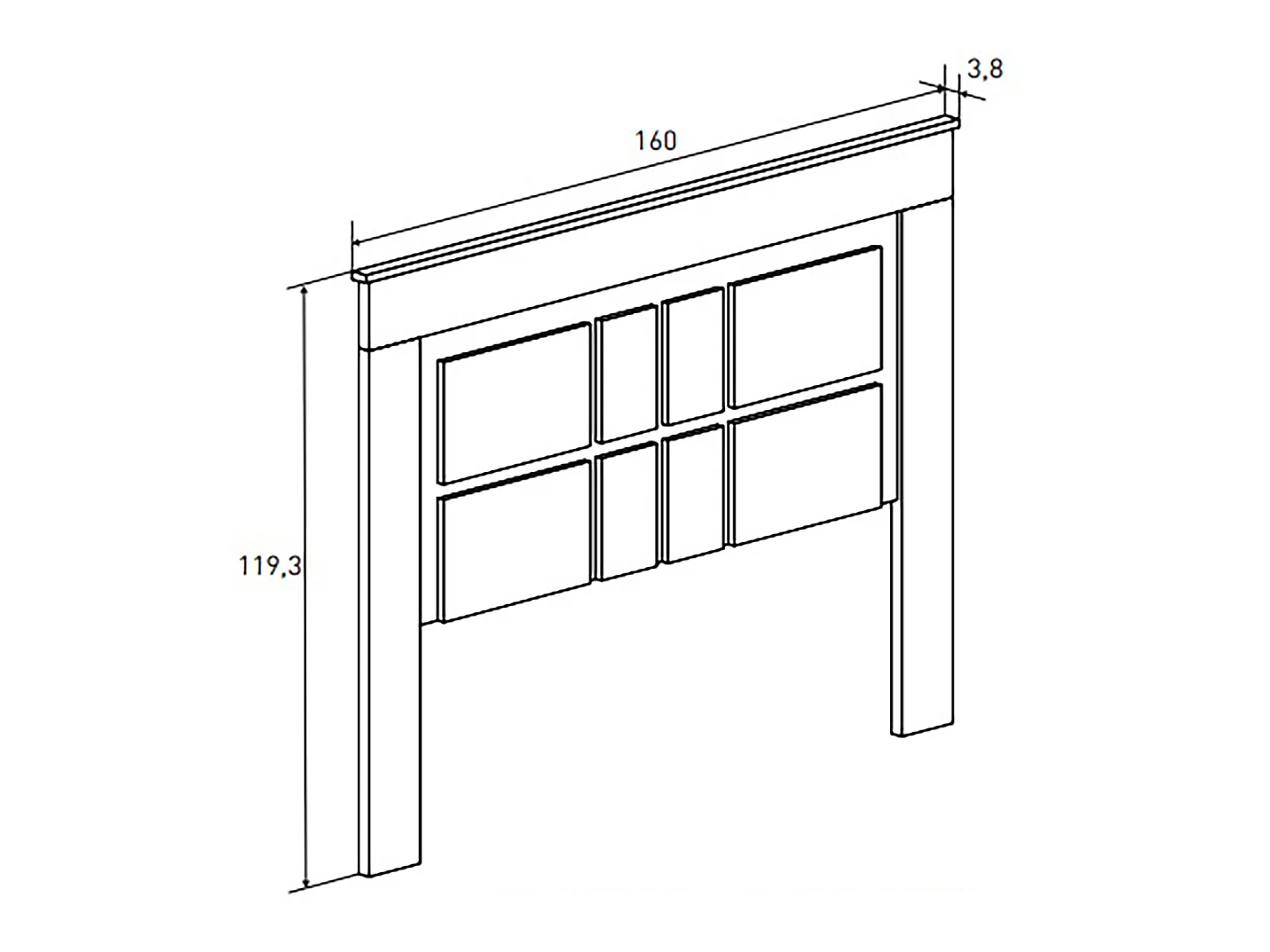 Ensemble chambre à coucher, tête de lit + 2 tables chevets + chiffonnier + miroir mural coloris chêne cambrian, blanc