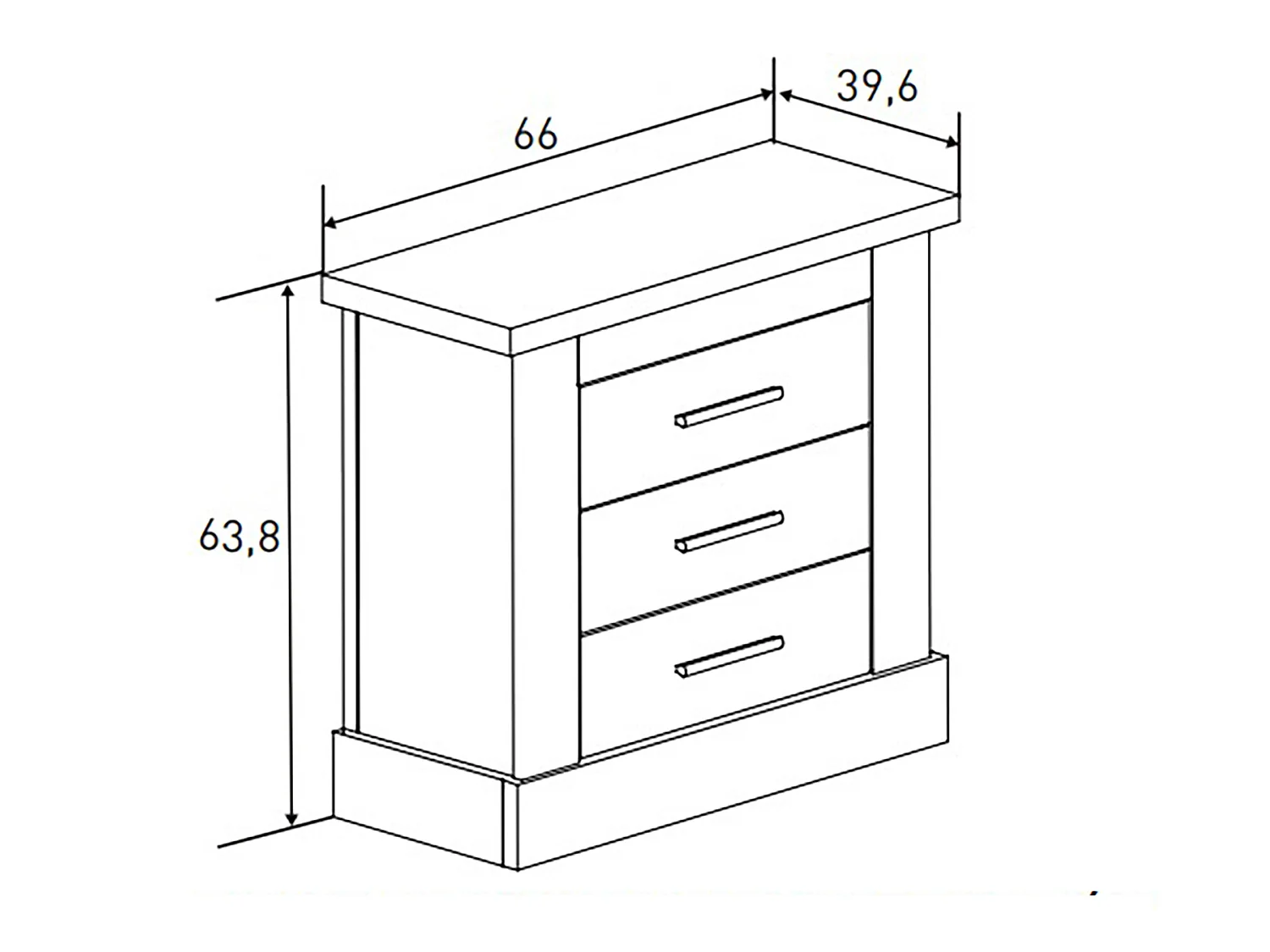 Ensemble chambre à coucher, tête de lit + 2 tables chevets + chiffonnier + miroir mural coloris chêne cambrian, blanc