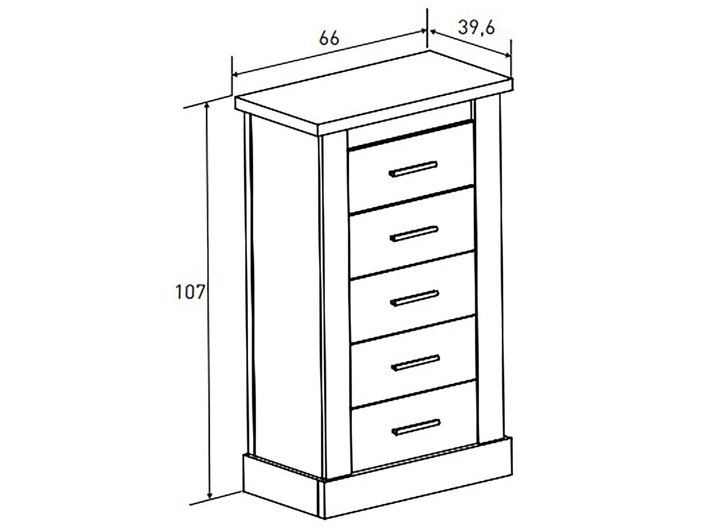 Ensemble chambre à coucher, tête de lit + 2 tables chevets + chiffonnier + miroir mural coloris chêne cambrian, blanc