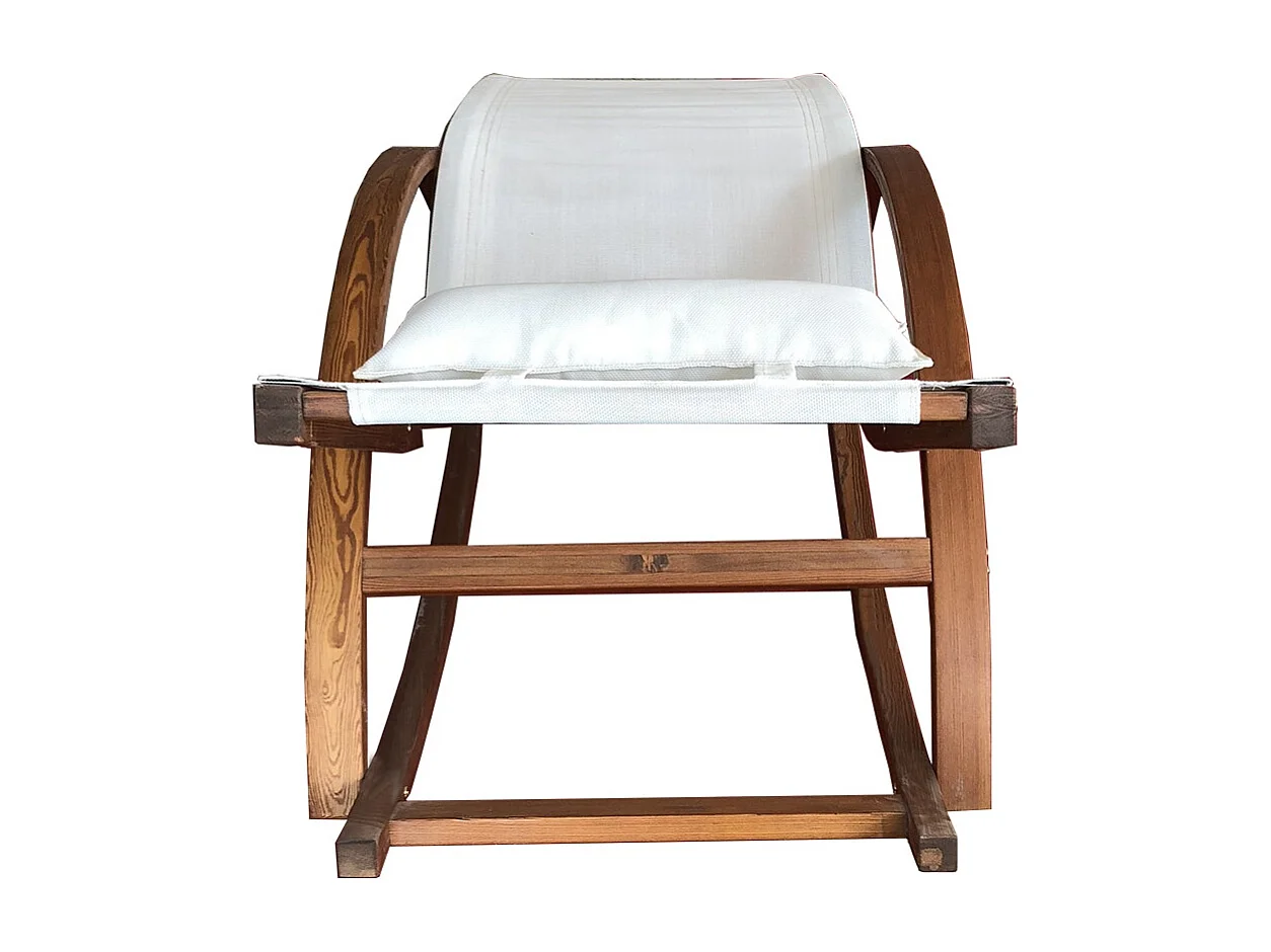 Transat à bascule en bois écru ALCOBA