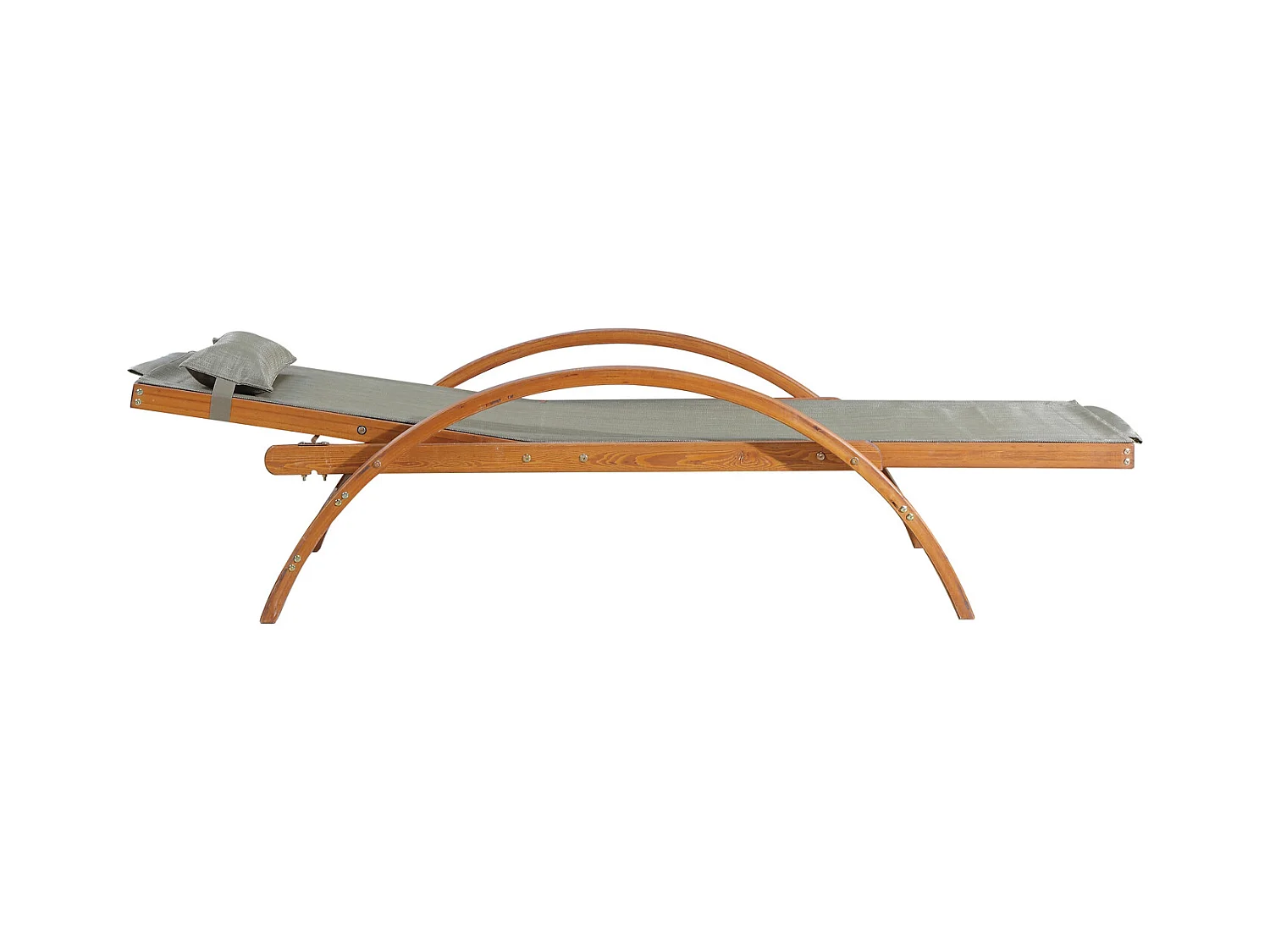 Transat en bois et toile PVC gris olive NAARI