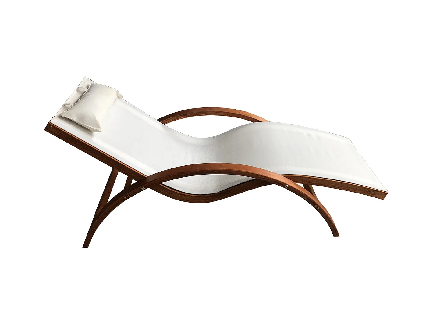 Tuinligbed van hout en beige HAVANA