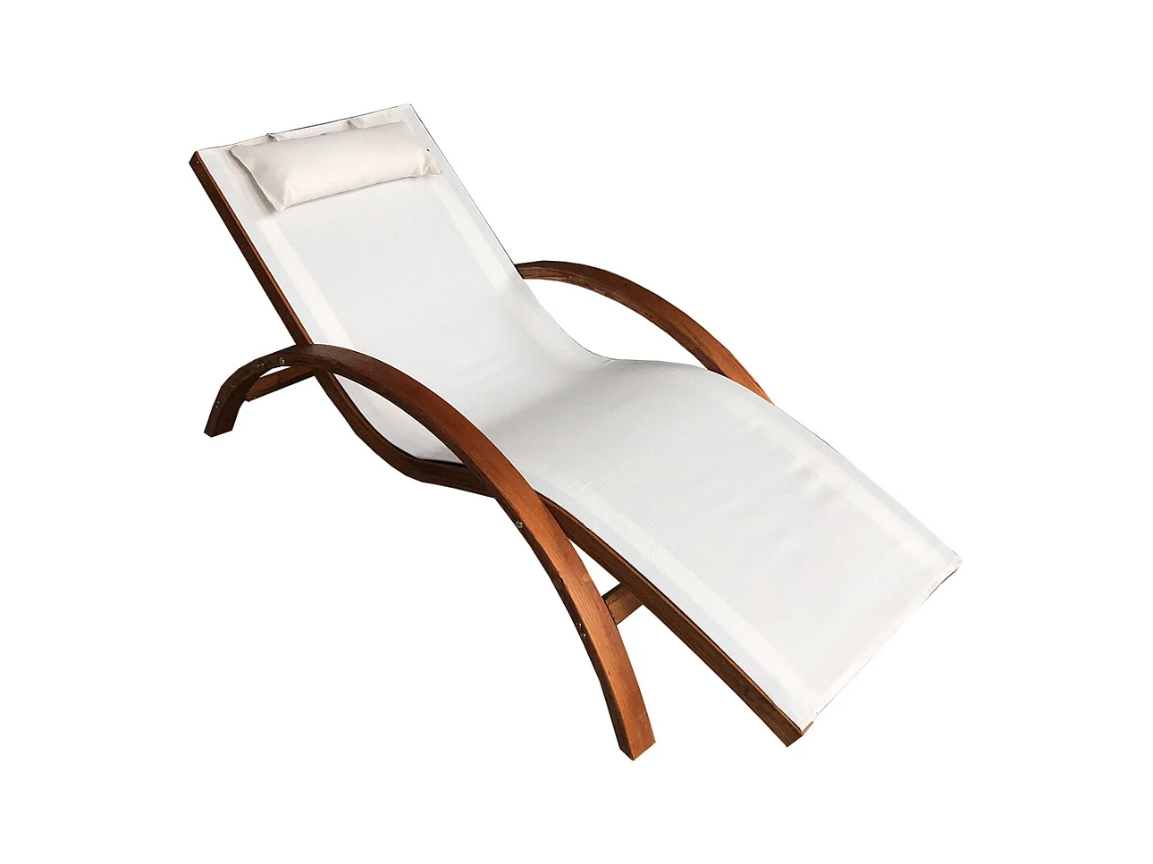 Tuinligbed van hout en beige HAVANA