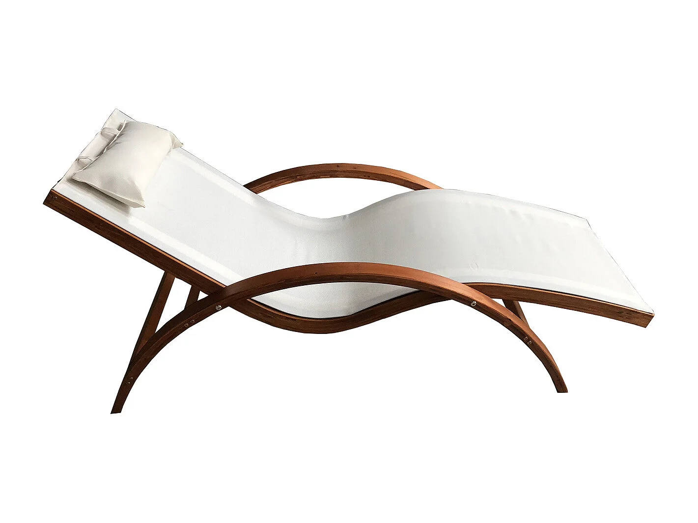 Transat en bois beige HAVANA