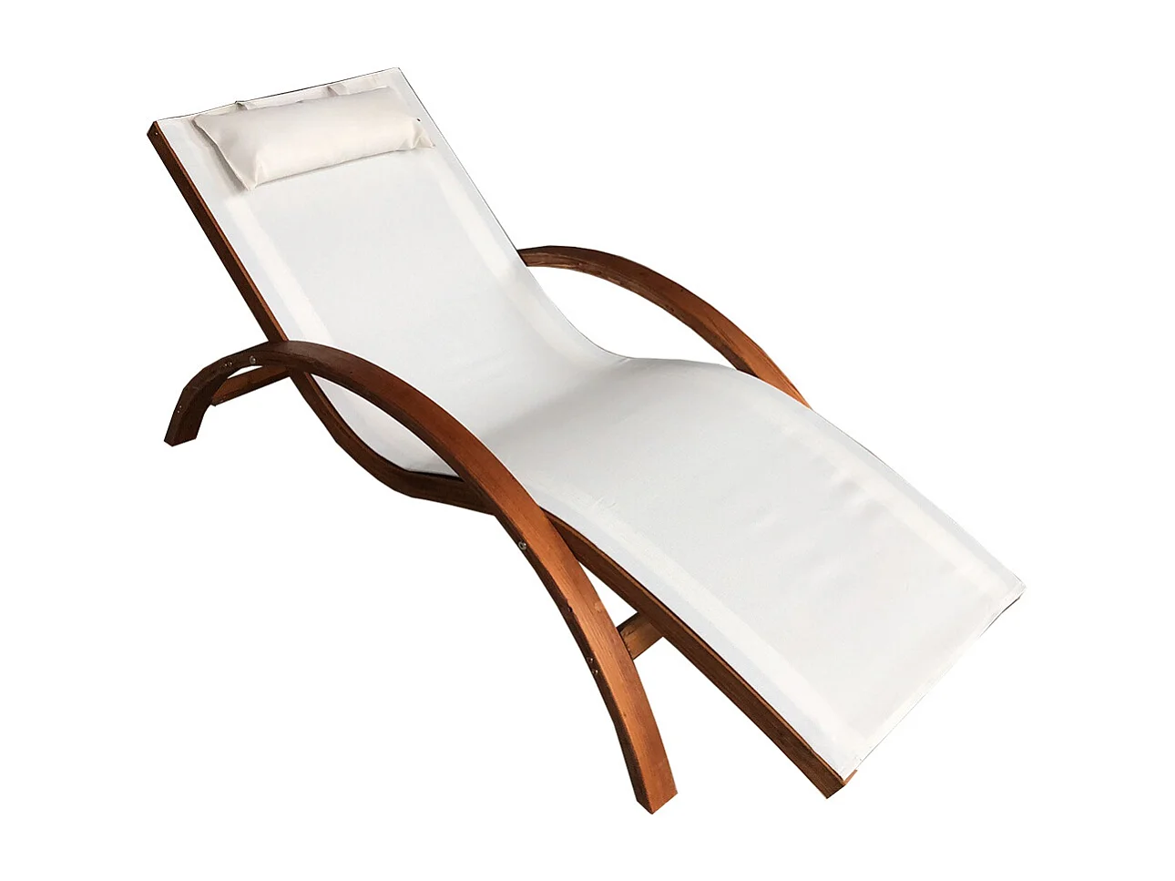 Transat en bois beige HAVANA